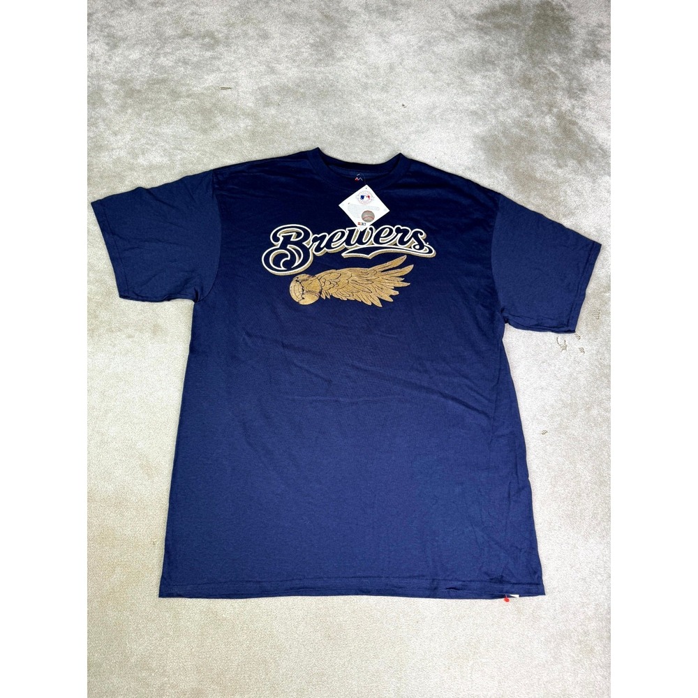 Milwaukee Brewers Shirt Men XL Blue Kyle Lohse # 26 Majestic Baseball MLB Cotton